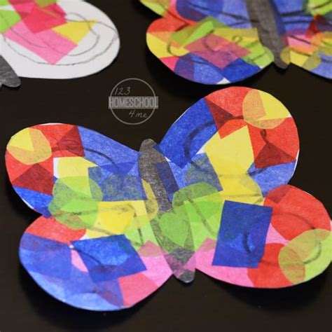 tissue paper butterfly crafts  preschool