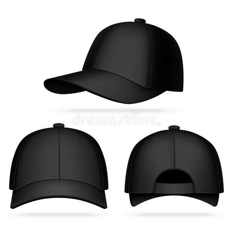 black baseball hat template