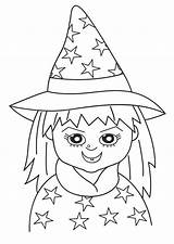 Coloring Halloween Pages Girls Library Clipart Witch Girl Cartoon Popular sketch template