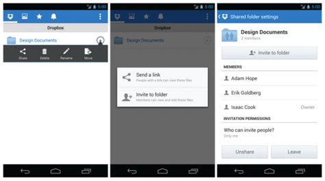 dropbox update adds support  creating  managing shared folders  app pro upgrade phandroid