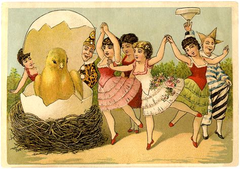 quirky vintage easter card graphicsfairy the graphics fairy