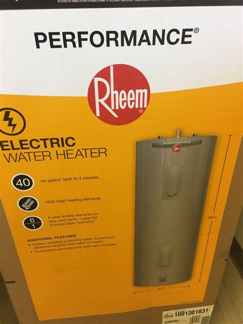 rheem performance  gallon electric water heater   sale  norcross ga offerup