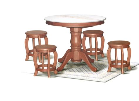 dn  marble dining table ft  stools set furniture home
