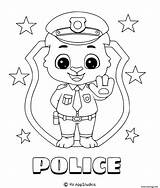 Coloriage Policier Etoiles Imprimé sketch template