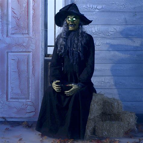 animated haunted witch halloween animatronic prop indoor  outdoor