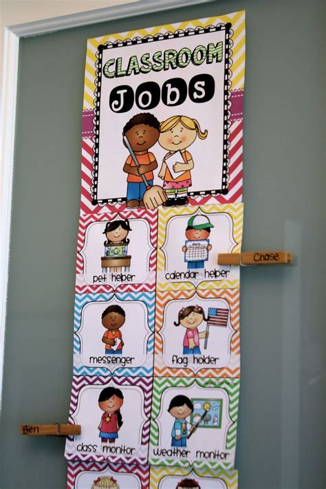 preschool job chart images  pinterest classroom setup