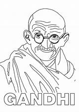 Gandhi Mahatma Nobel Premios Fichas Peace Hindú sketch template