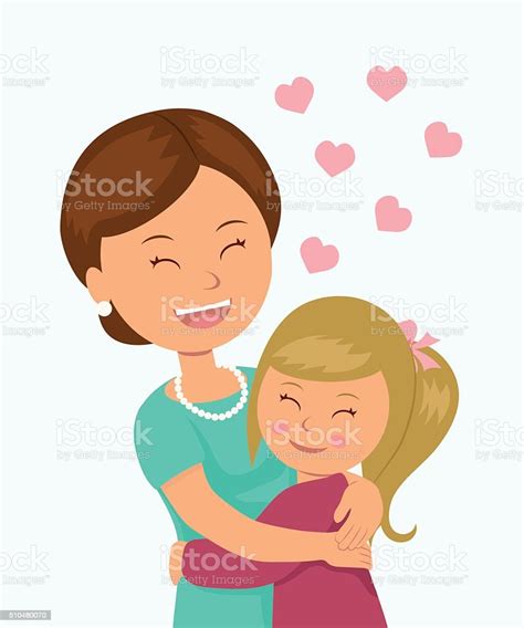 daughter hugging her mother stock vector art 510480070 istock