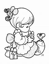 Precious Coloring Moments Pages Getdrawings Girl sketch template