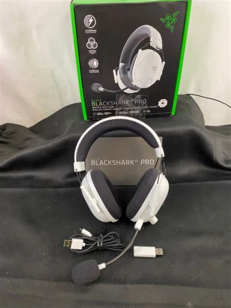 razer blackshark  pro black white edition wireless esports gaming headset  picclick