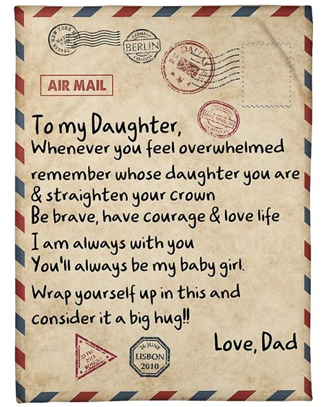 personalized love letter  daughter  dad fleece sherpa etsy