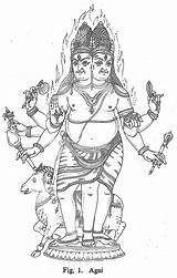 Agni Tanjore Hindu God Indisk Konst sketch template