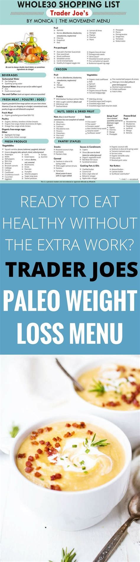 trader joes shopping list   buy healthy paleo meal
