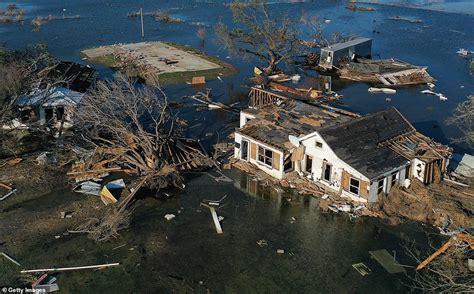 aerial   drone footage shows homes destroyed  hurricane laura  flooded  delta