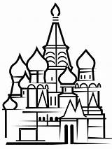 Coloriage Russie Ukraine Landmarks Kremlin Modèle Géographie Livre sketch template