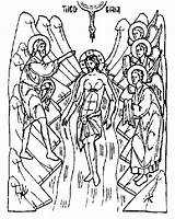 Icon Theophany Orthodox Colouring Baptism Byzantine sketch template