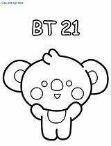 Bt21 Coloring Pages Koya Characters Chimmy Bt Mang Shooky Printable Wonder sketch template