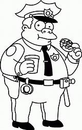 Simpsons Wiggum Dibujo Jefe Homer Policias Ausdrucken Simson Mileena Mot Clancy Malvorlagen Malbuch Dibujosparapintarycolorear sketch template