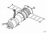 Coloring Spacecraft Pages Cargo Drawing Satellite Progress sketch template