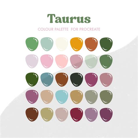 taurus zodiac sign colour palette  works great