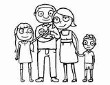 Famiglia Unida Insieme Familias Persone Hijos Colorear Desenho Pintado Stampare Membre sketch template