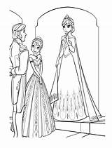 Coloring Elsa Pages Princess Anna Queen Prince Hans Coronation Dress Template Color sketch template