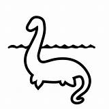 Ness Loch Monster Vector Clipart sketch template