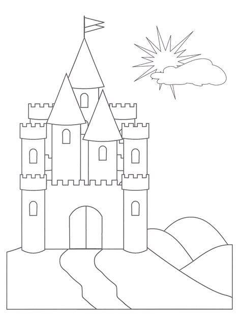 printable castle coloring pages  kids