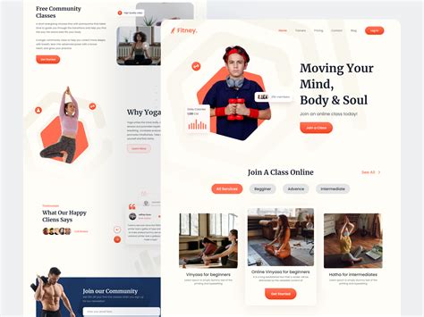 fitney gym fitness website design  syful islam  sylgraph  dribbble