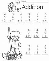 Kindergarten Worksheets Math Addition Kids Pages Coloring sketch template