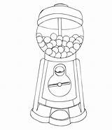 Gumball Machine Template Coloring Pages Sketch Drawing Bubble sketch template