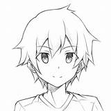 Anime Boy Draw Drawing Easy Drawings Sketch Manga Face Coloring School Boys Step Eyes Pages Cute Sketches Beginners Pencil Paintingvalley sketch template