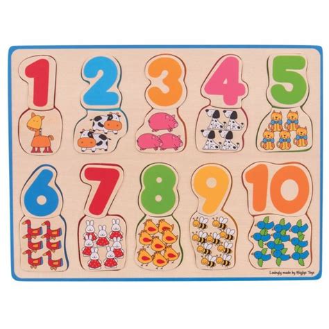 number counting puzzle wooden  childrens educational toys