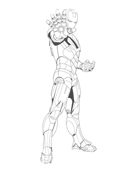 iron man shoots  bullets   hand coloring page
