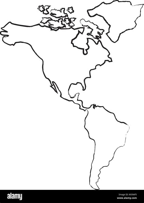mapa de américa del norte y del sur continente imagen vector de stock