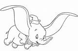 Dumbo Coloring Elephant Flying Pages Supercoloring Categories sketch template