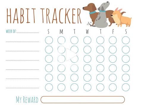 editable habit tracker printable habit trackers chore charts reward
