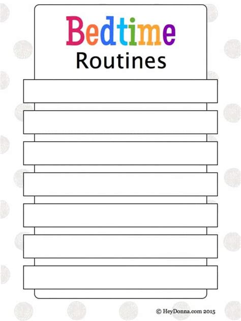 bedtime routines  children   printable hey donna