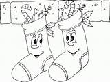 Christmas Coloring Pages Stockings Stocking Printable Clipart Happy Kids Library sketch template