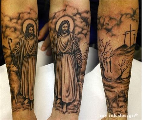 Standing Jesus Tattoo On Forearm Tattoos Book 65 000 Tattoos Designs