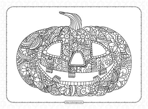 halloween intricate pumpkin coloring pages  adults