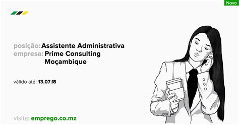 prime consulting moçambique assistente administrativa