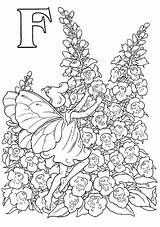 Elfjes Coloring Alfabet Pages Kids Fun Adult Flower Fairy Colouring Fairies Elven Printables Alphabet Votes Letters Gif sketch template