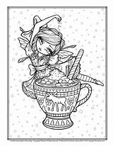 Coloring Pages Lynn Hannah Christmas Girls Hot Printable Adult Book Whimsy Coloriage Fairy Cocoa Emoji Books Mug Board Mugs Colouring sketch template