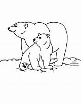 Bear Polar Coloring Clipart Pages Baby Winter Color Bears Animals Cute Printable Print Kids Simple Drawing Clip Cub Mom Preschoolers sketch template