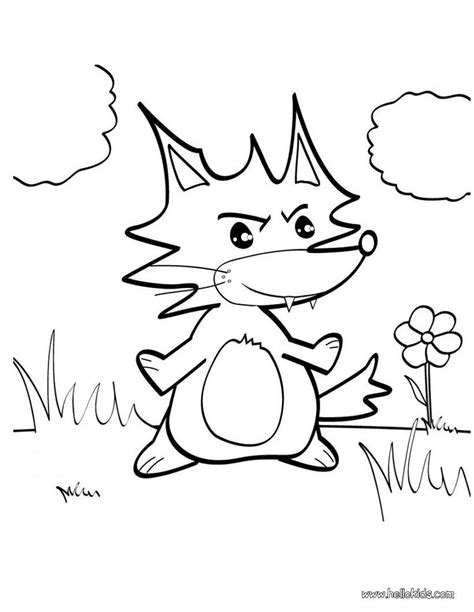 cute  fox coloring page  forest animals coloring sheets