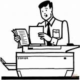 Coloring Worker Office Photocopier Copies Pages Makes Using Color Printable Personal Clipart Professions sketch template