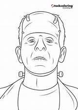 Coloring Frankenstein Pages Head Scary Kids sketch template