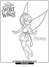 Coloring Fawn Colouring Pages Fairy Disney Rosetta Tinkerbell Periwinkle Fairies Kids Colour Color Movie Wings Secret Winter Activityvillage Printables Printable sketch template