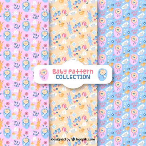 vector baby patterns collection  flat style